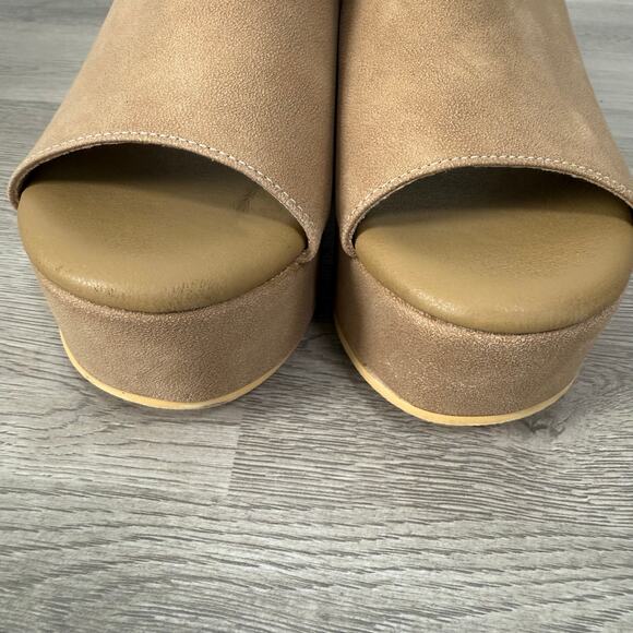 Anthropologie Matisse Women's Tan Brown Terry Platform Heels Size 8M - Picture 7 of 15